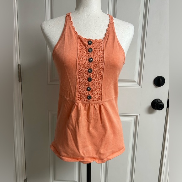 Cynthia Steffe Tangerine Cross Back Crochet Tank NWOT S/P - Picture 1 of 8